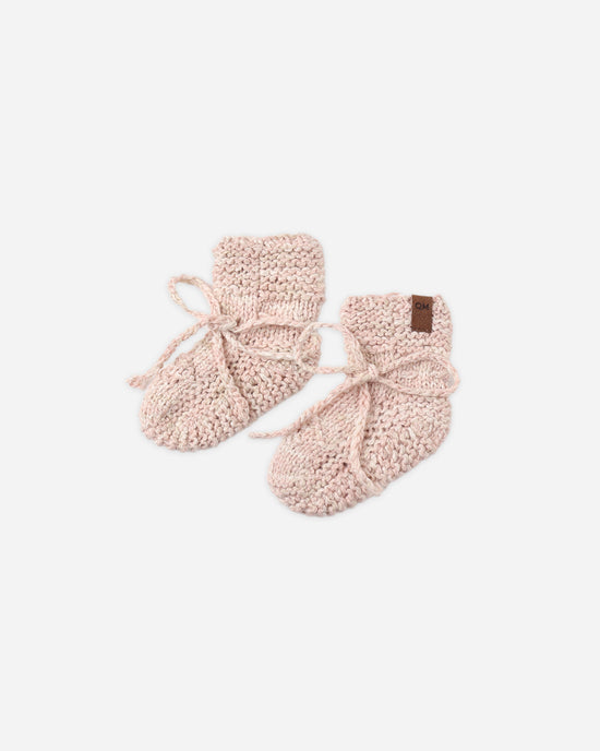 Knit Booties Dusty Rose Speckle