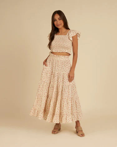 Womens Ruffle Tiered Maxi Skirt | Strawberry Fields