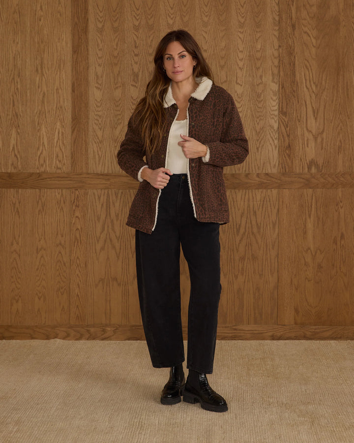 Women's Long Chore Coat/Leopard