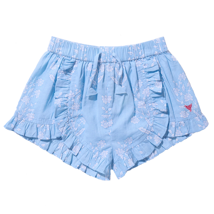 Millie Ruffle Short/Blue Dewdrop