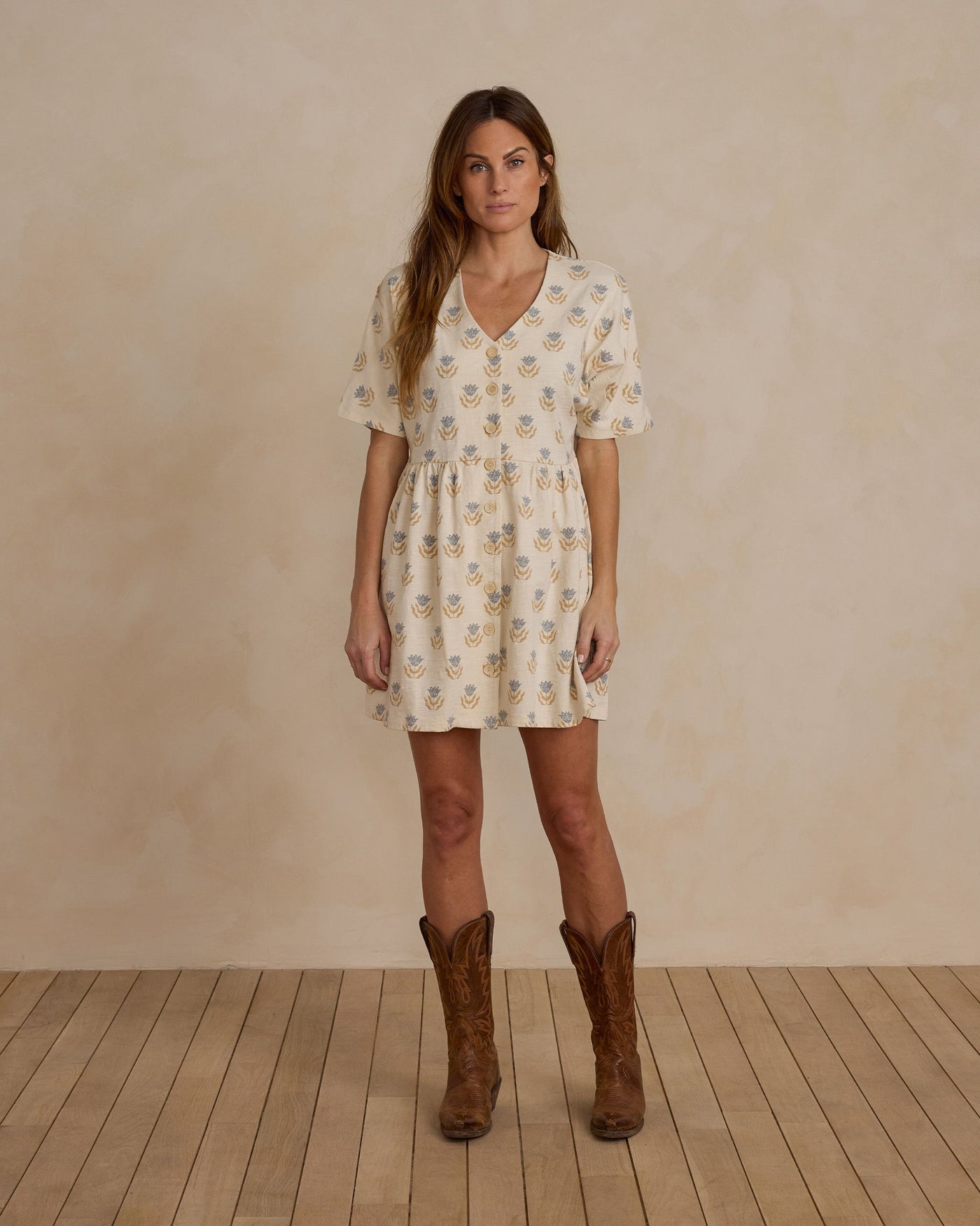 Womens Button Jersey Mini Dress | Flora