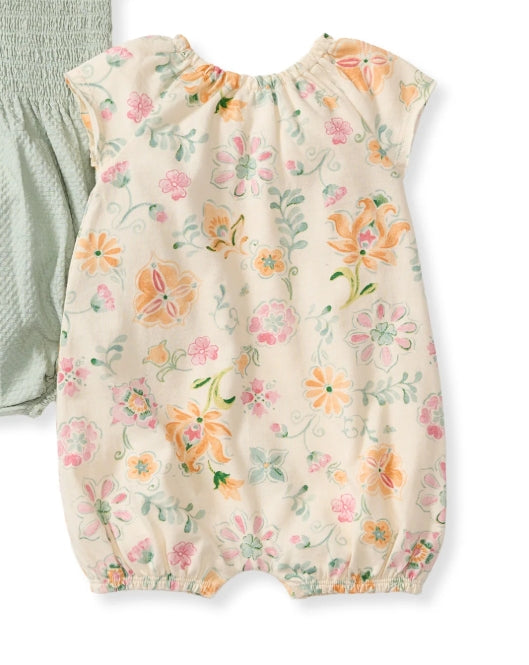 Mediterranean Floral Bubble Romper
