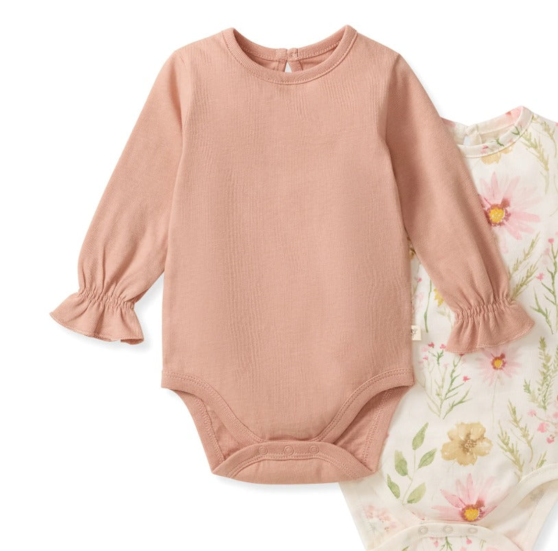 Organic Cotton Bodysuit-Blush