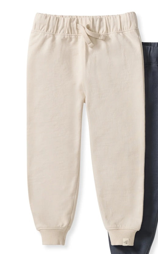 Organic Cotton Joggers-Ivory