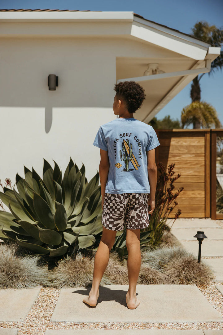 Surf Cactus Tee / Youth / Sky Blue