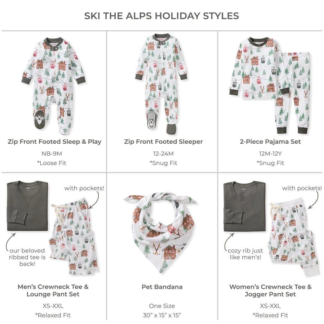 Ski The Alps Matching Family Pajamas- Kids
