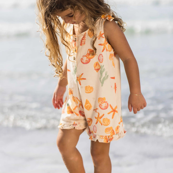 Starfish & Shells Organic Girl Romper