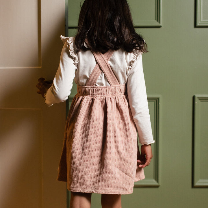 Dotted Rib Pink Dress & Shirt Set