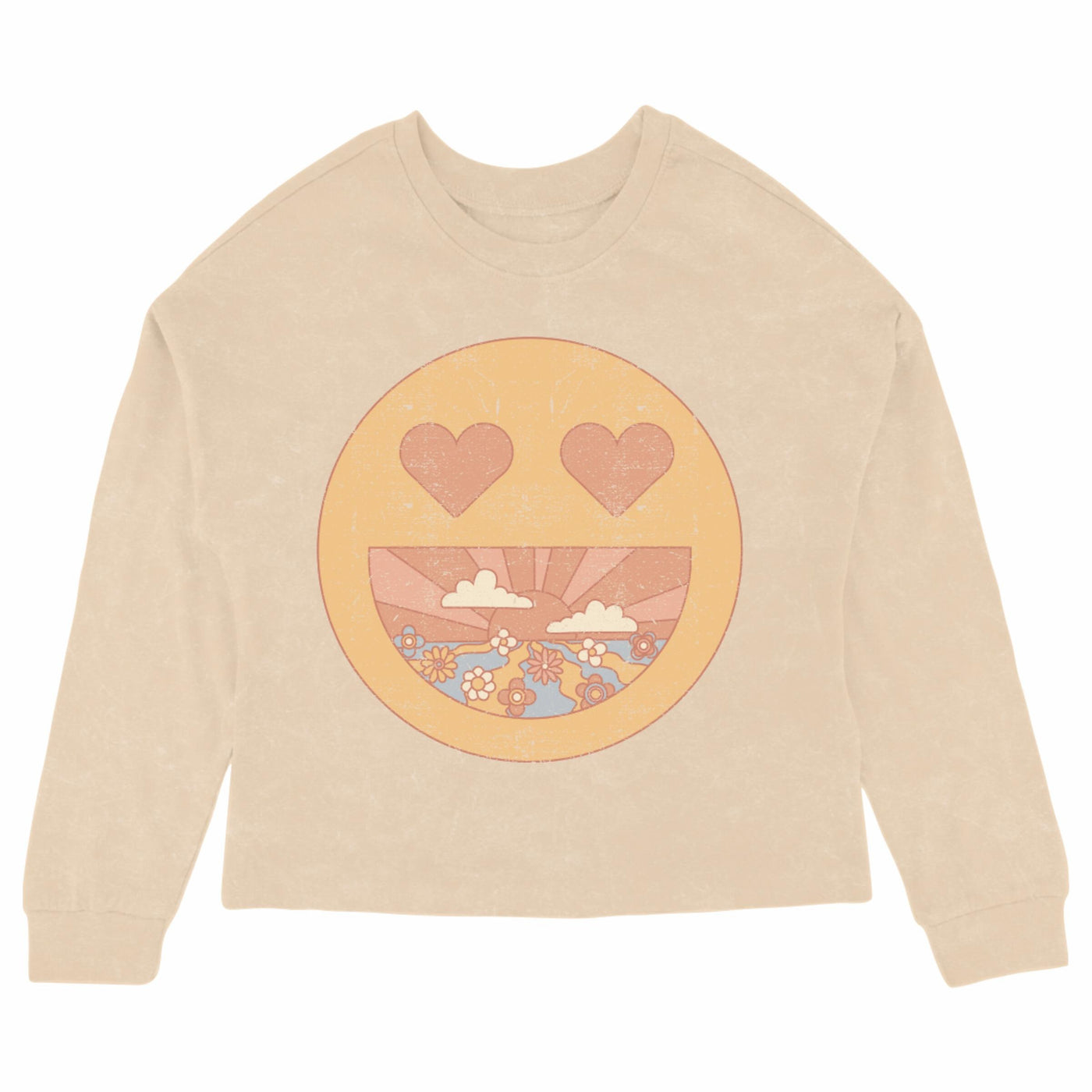 Get Happy Oversize LS Tee | Mineral Wheat