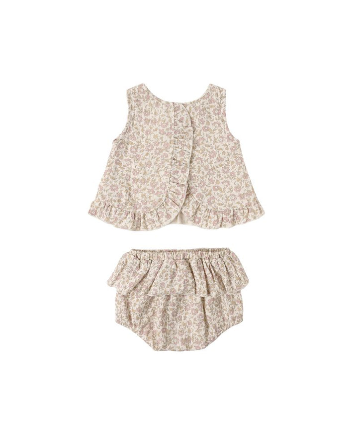 Ruffled Tulip Top + Bloomer Set || Dahlia
