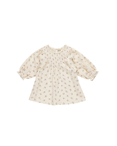 V Smocked Dress || Holly Berry