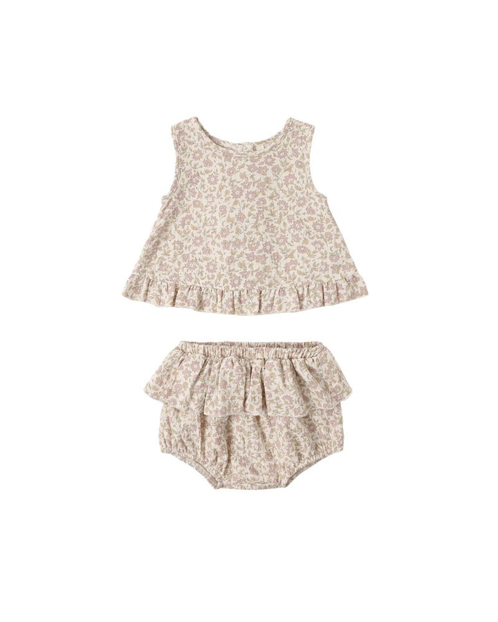 Ruffled Tulip Top + Bloomer Set || Dahlia