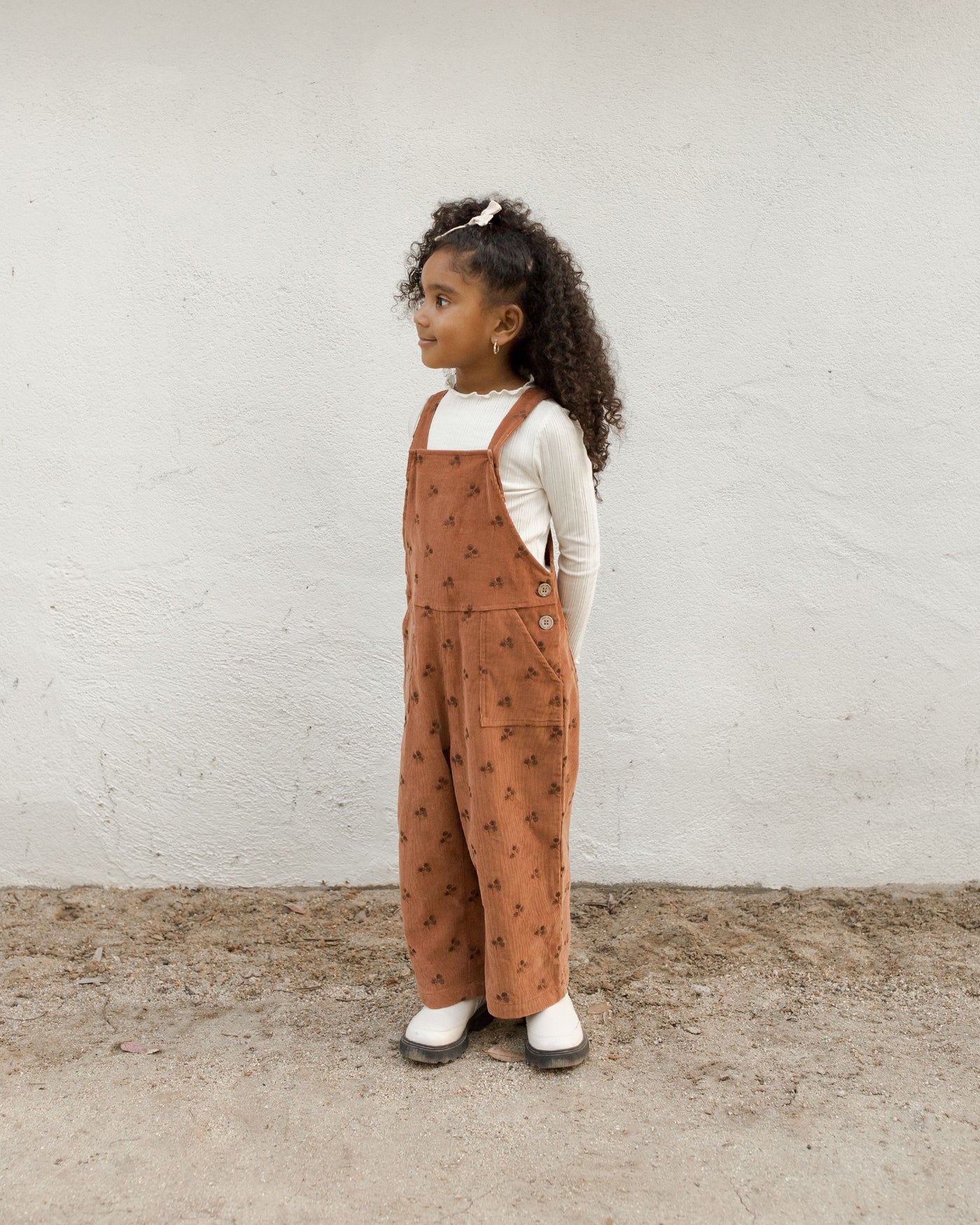 Wide Leg Overall/ Blossom Embroidery