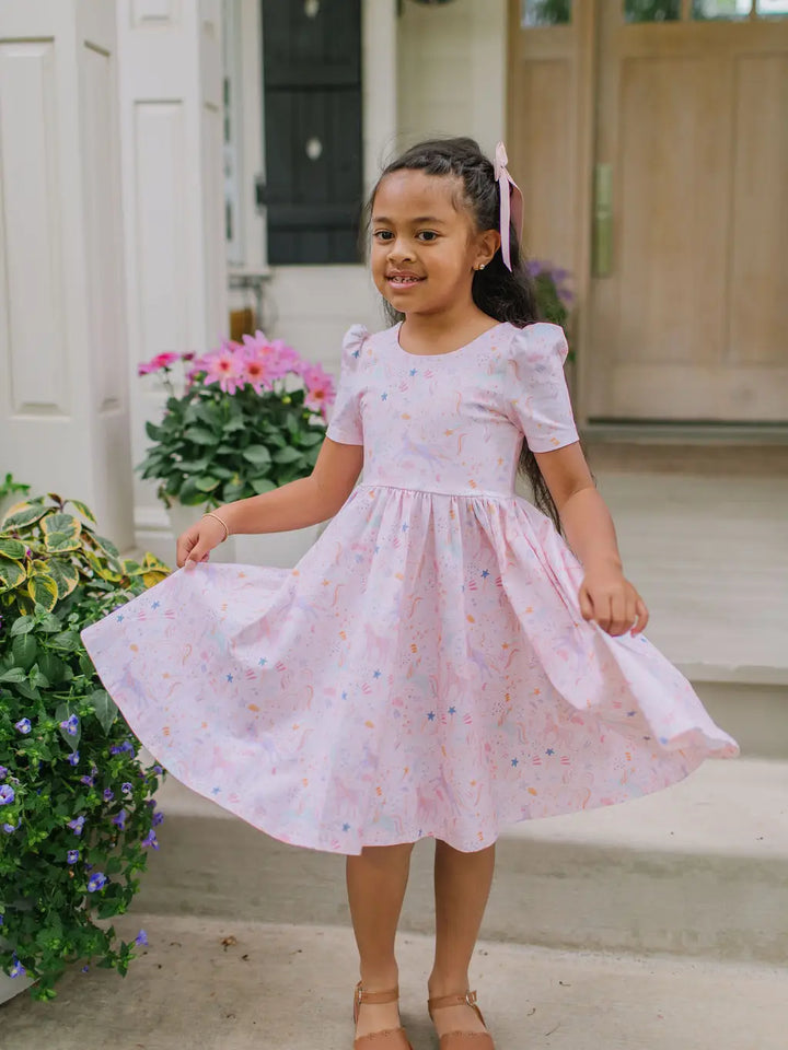 Puff Dress in Dreamy Unicorn