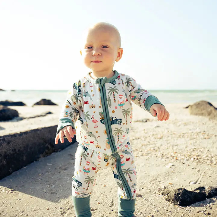 Coastal Christmas Bamboo Zip PJ