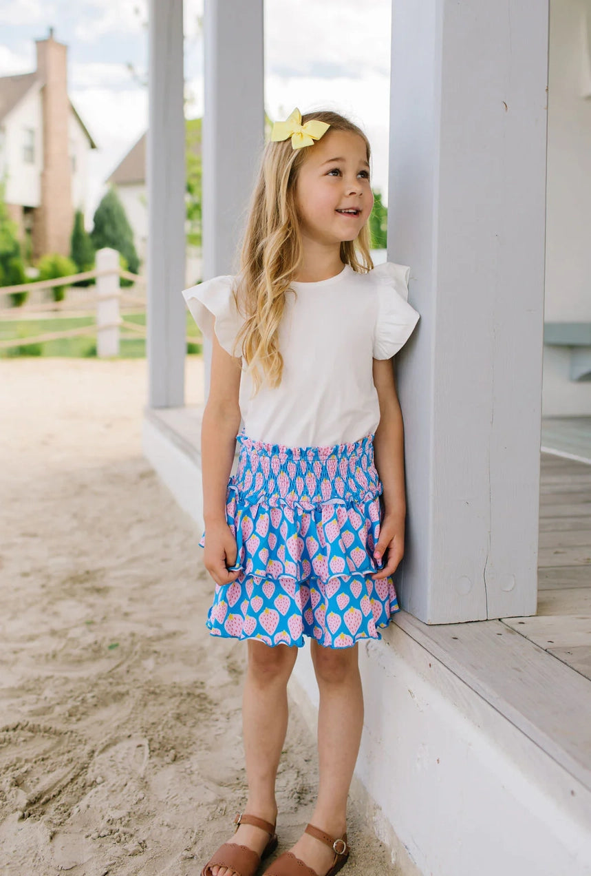 Ruffle Skort in Strawberry