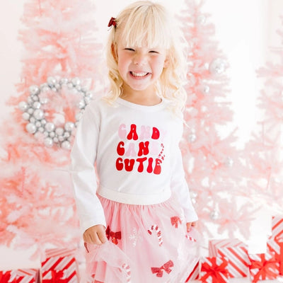 Candy Cane Cutie LS Tee | White