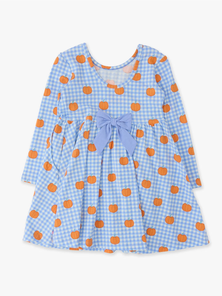 Pumpkin Patch Gingham Twirl Dress