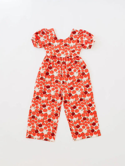 Puff Leggy Romper in Apple