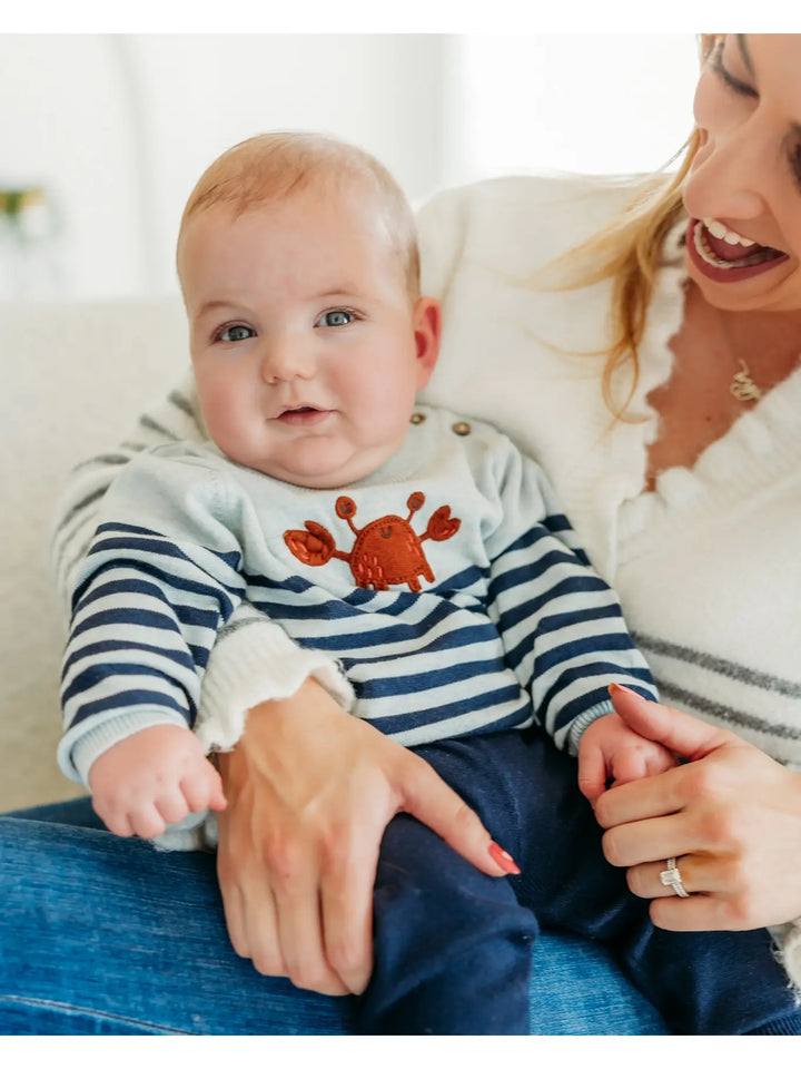 Crab Embroidered Organic Sweater