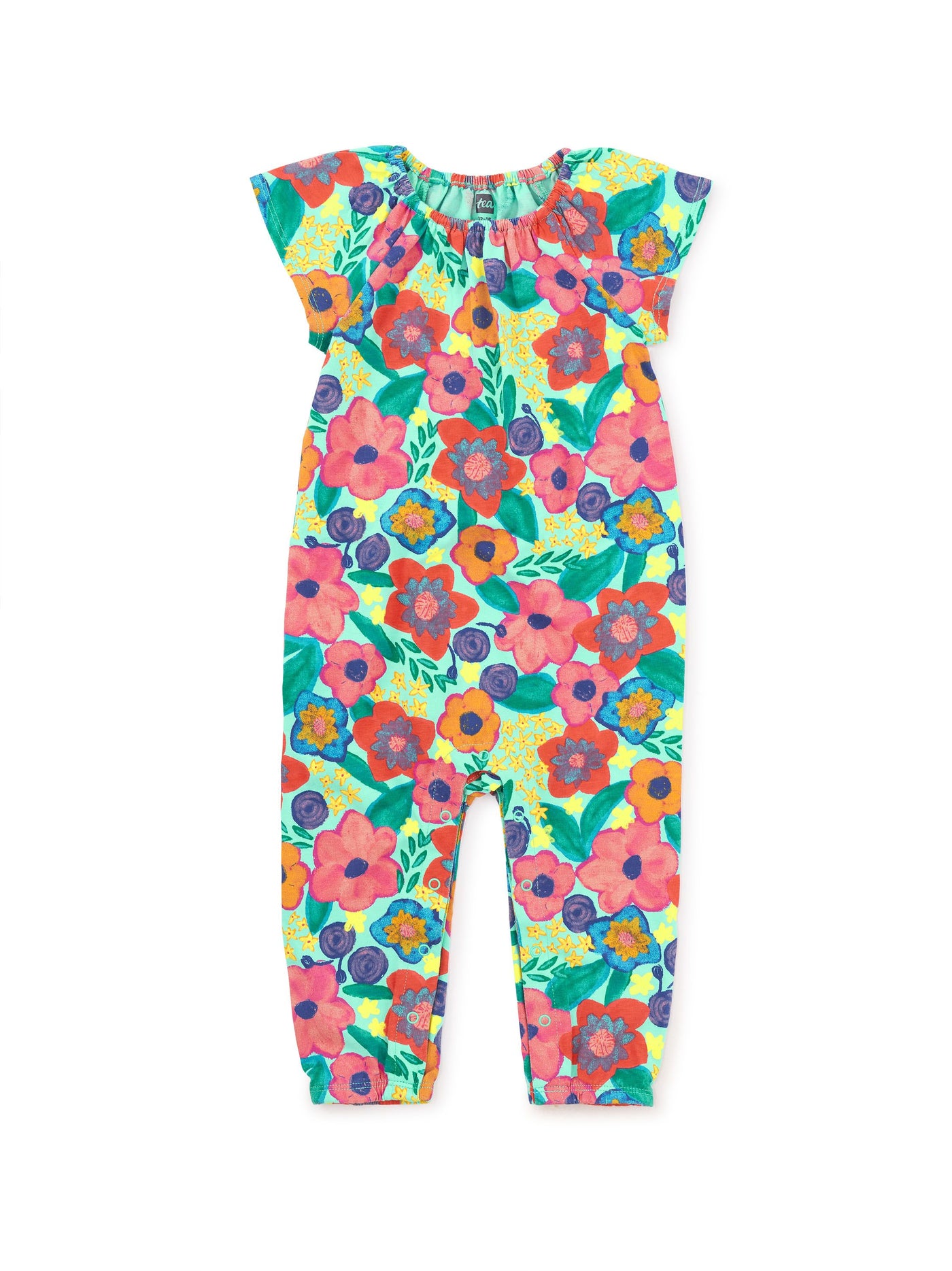 Painterly Floral Flutter Sleeve Baby Romper