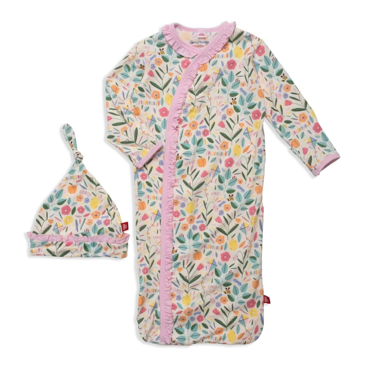Life's Peachy Magnetic Cozy Sleeper Gown & Hat