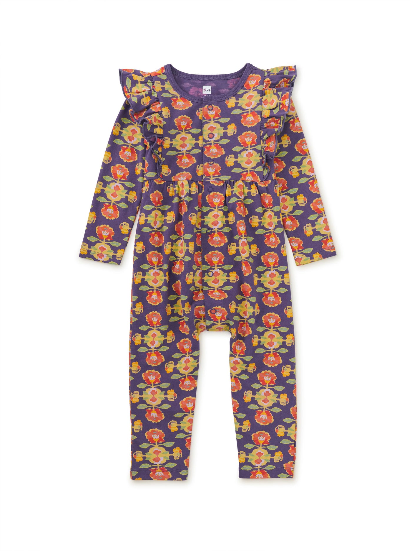 Snap Front Ruffle Baby Romper | Turkish Floral