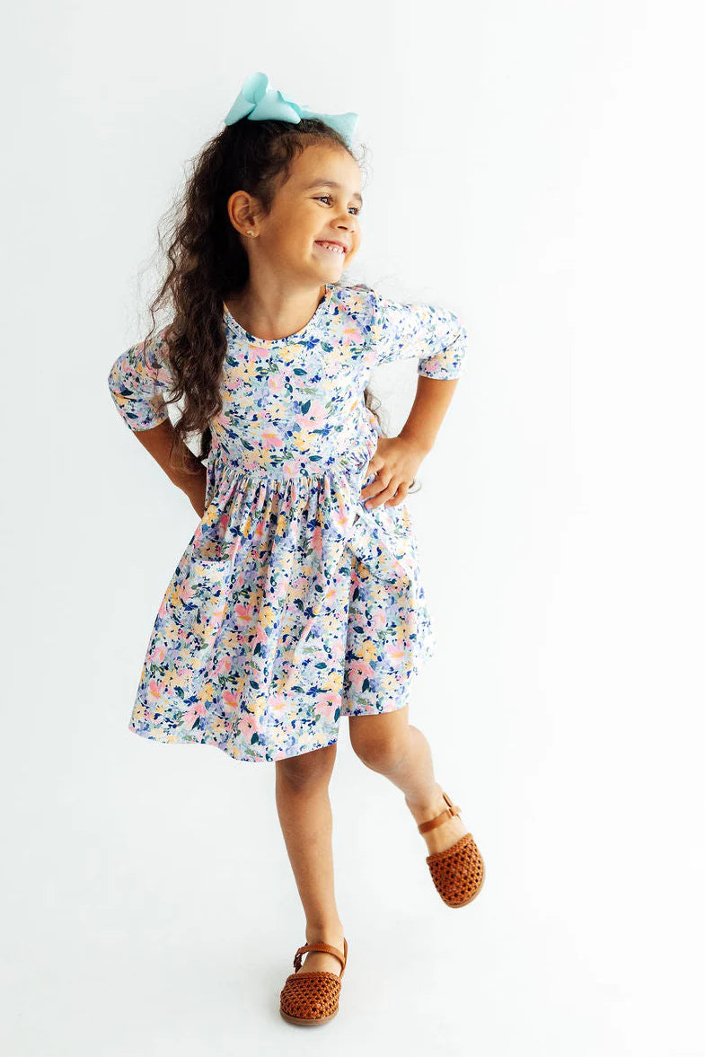 Fall Floral Pocket Dress