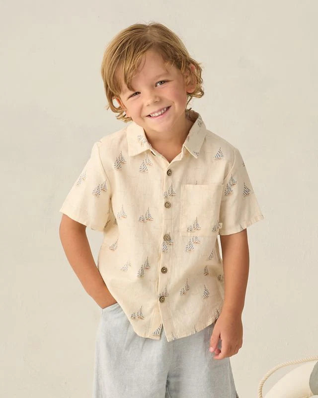Collared Short Sleeve Shirt Sail