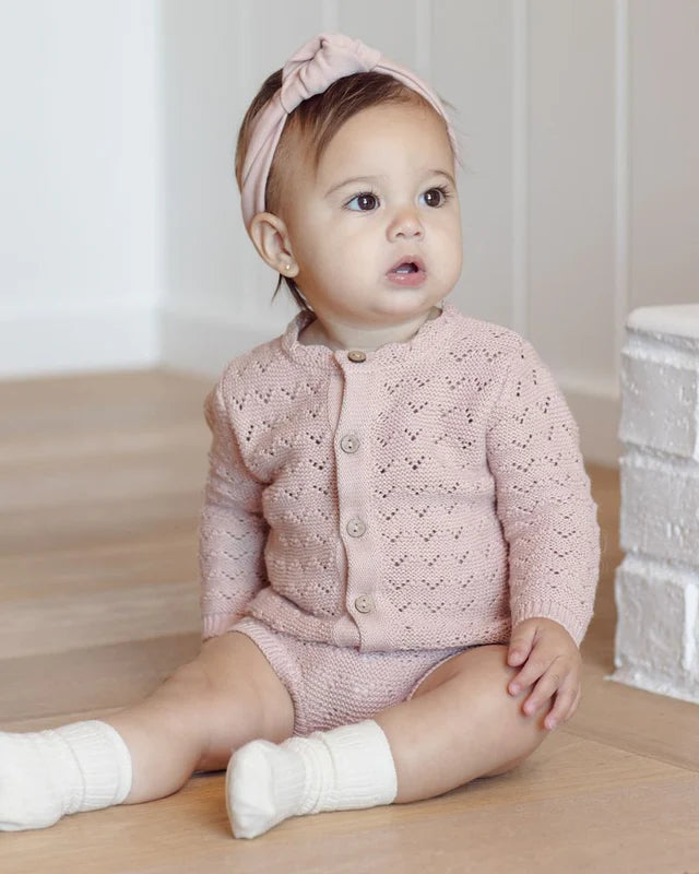 Scalloped Cardigan || Blush