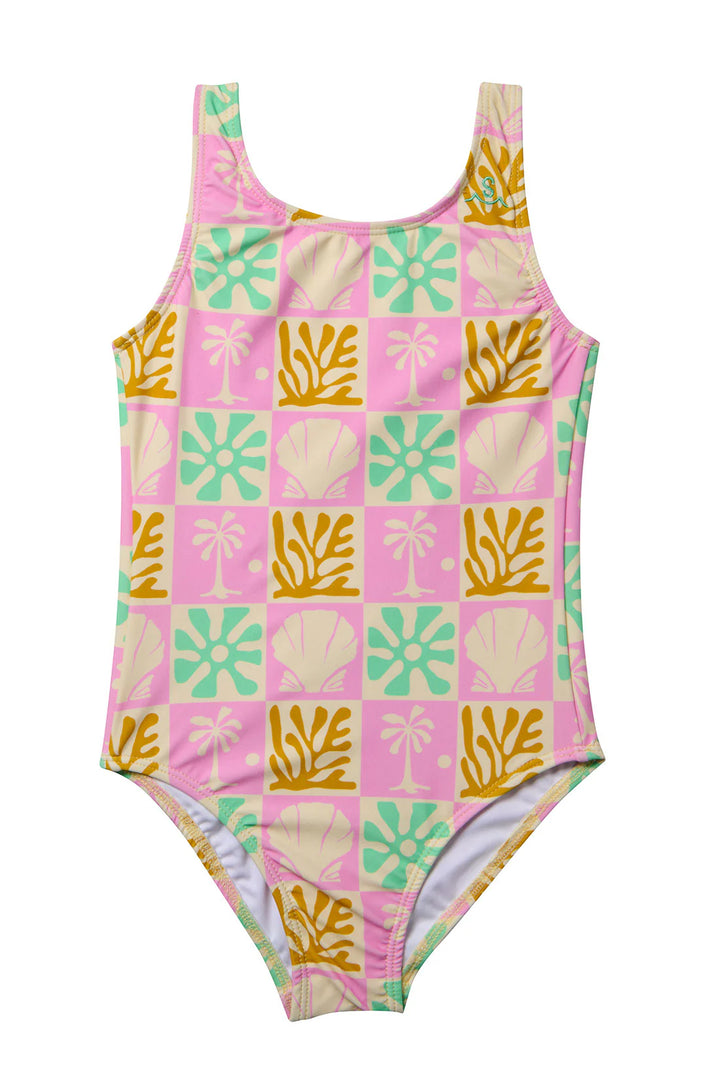 Beach Checks One Piece Swimsuit / Pastel