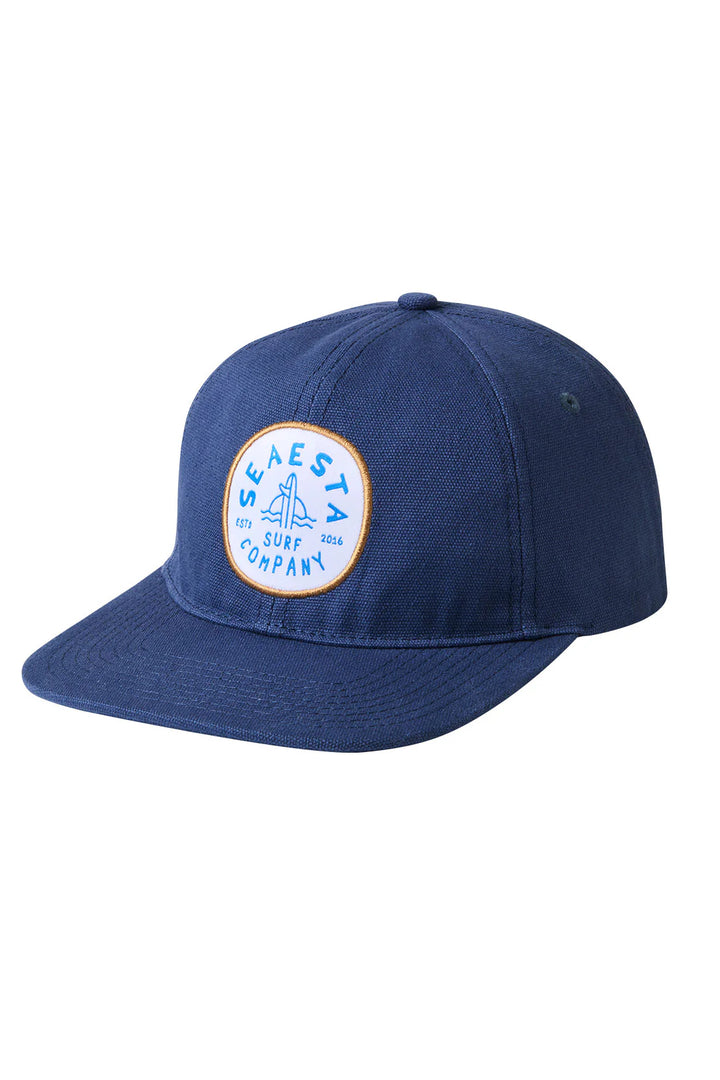 Shoreline Patch Snapback Hat / Navy Blue