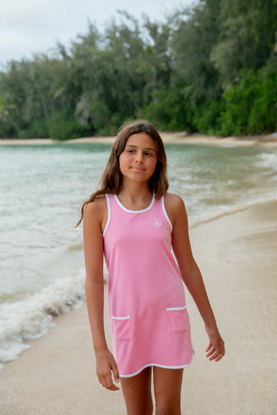 Clear Skies Ringer Tank Dress | Pink