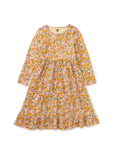 Ruffle Hem Midi / Golden Pomegranate Floral