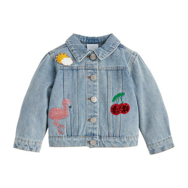GLITTER PATCH DENIM JACKET