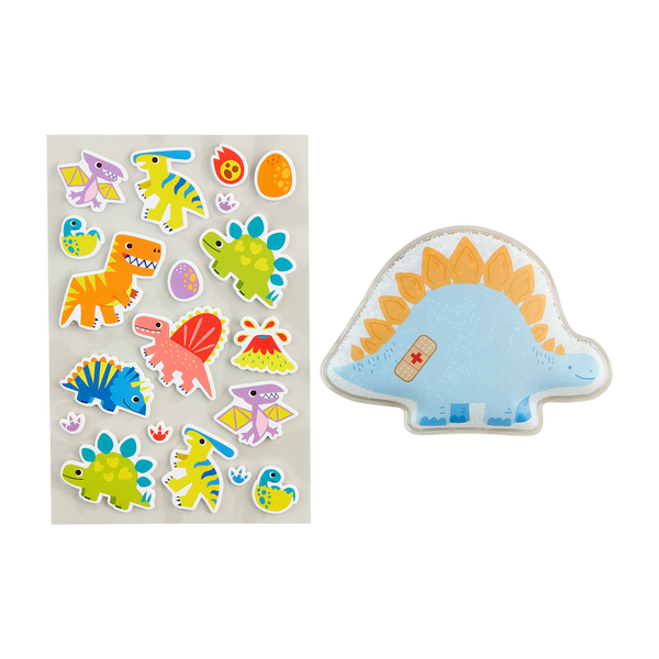 Blue Dino Ouch Pouch + Stickers