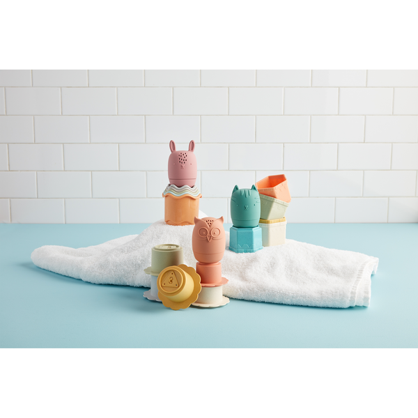 Orange Stacking Cup Bath Set