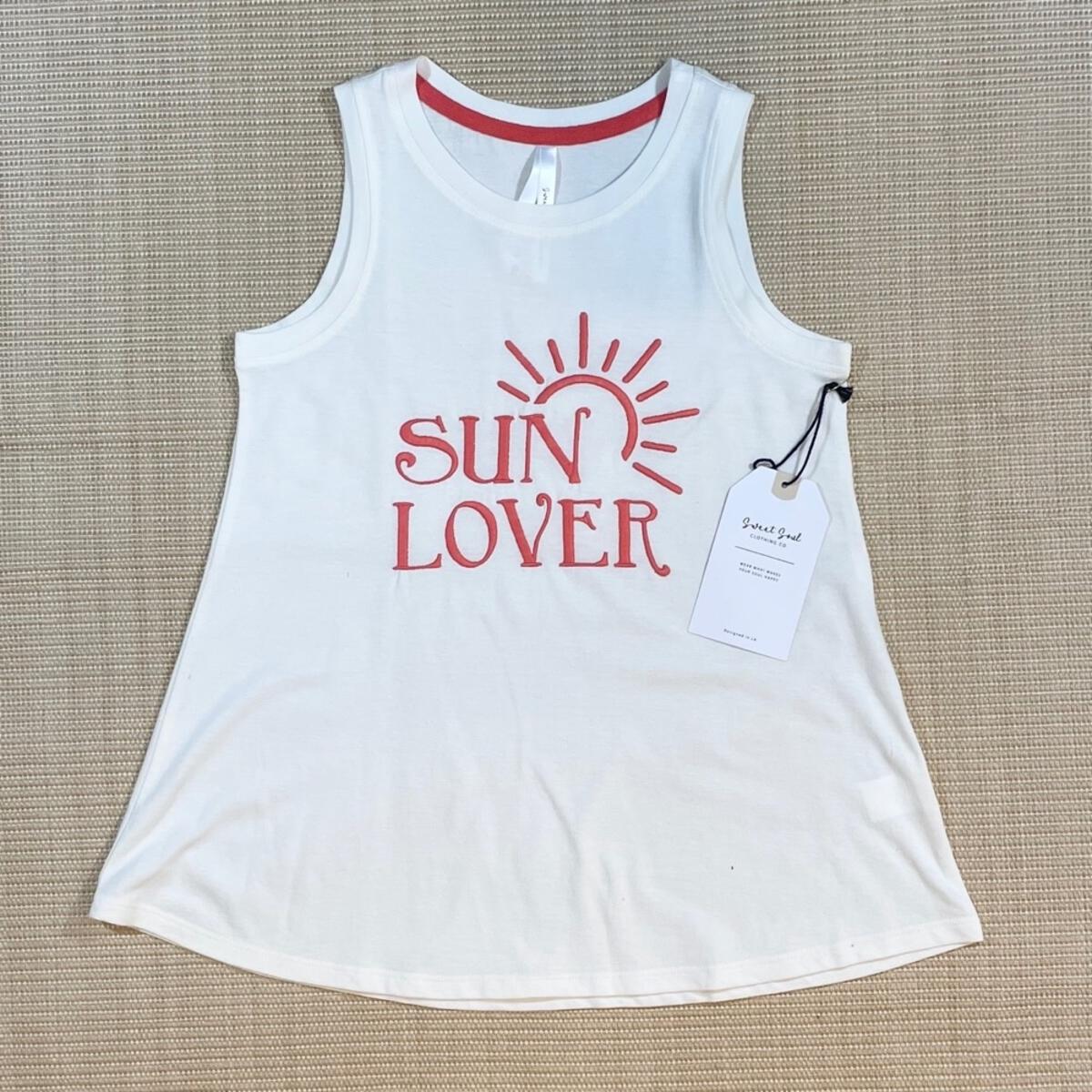 Sun Lover Embroidery Tween Tank