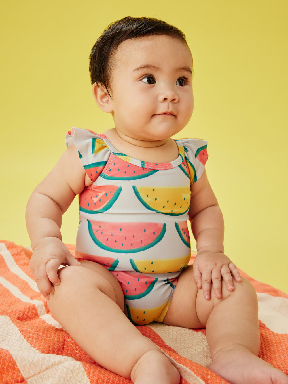 One-Piece Baby Swimsuit/Painted Watermelons