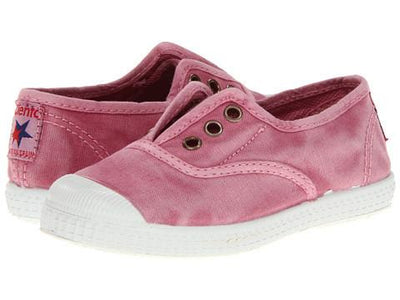 Cienta  Washed Pink Canvas Laceless Sneaker