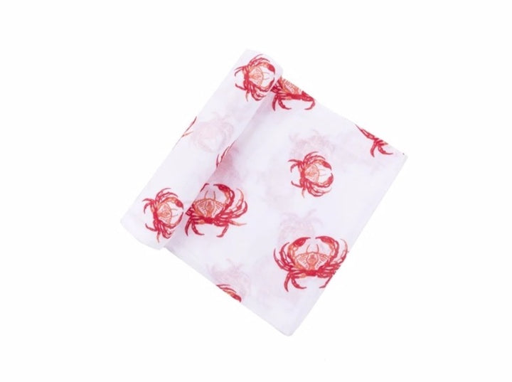Pink Crab Swaddle Blanket