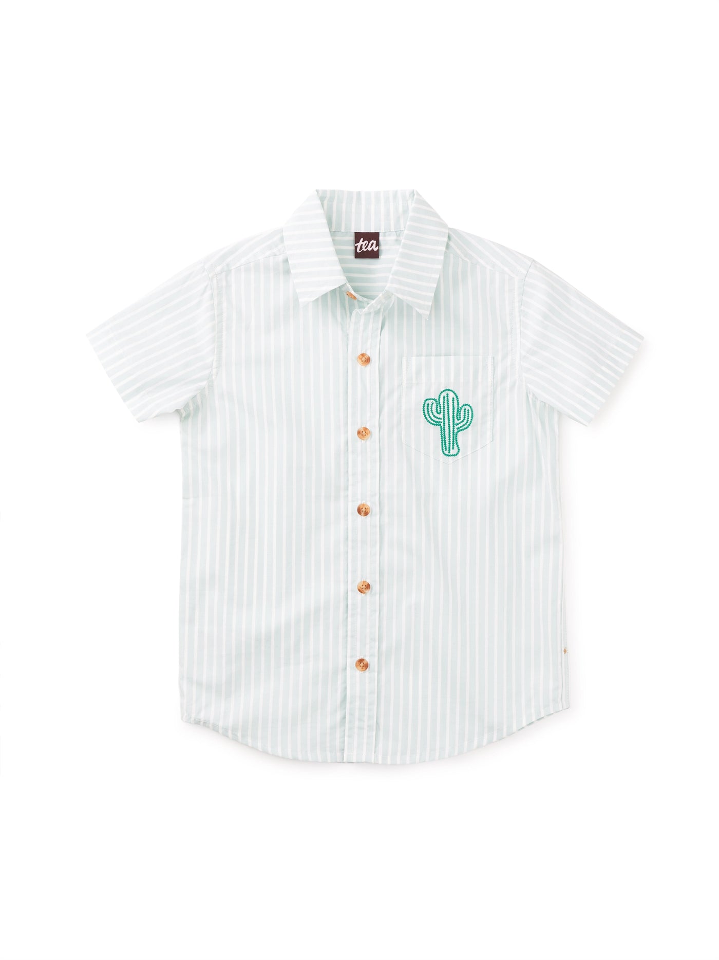 Button Up Woven Shirt/ Sea Stripe