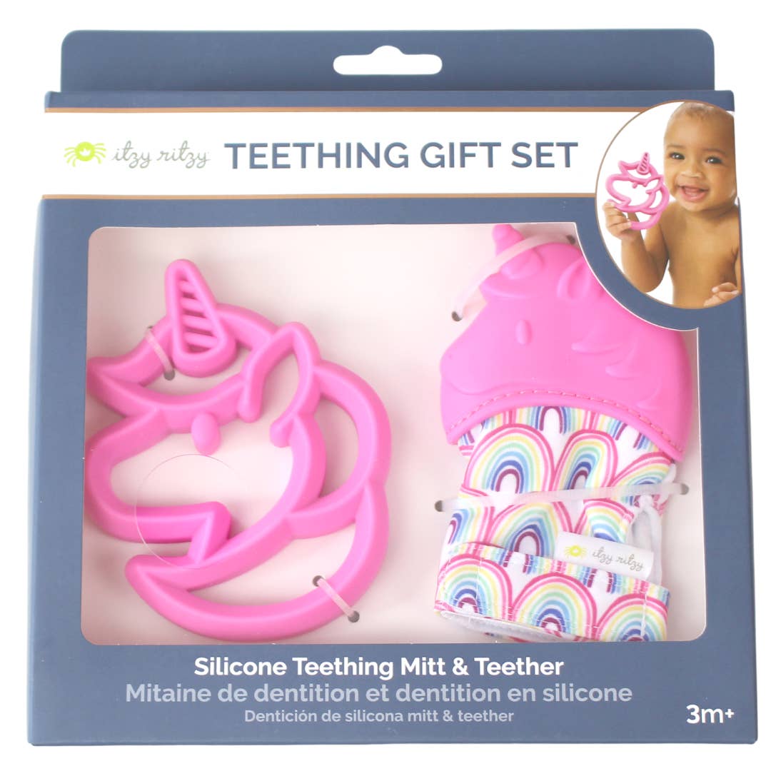 Unicorn Teether Mitt & Teether Gift Set
