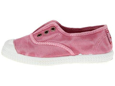 Cienta  Washed Pink Canvas Laceless Sneaker