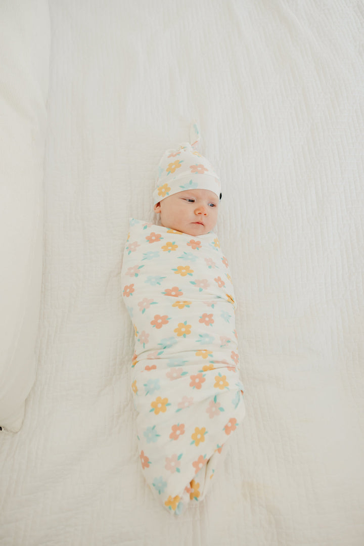 Daisy Knit Swaddle Blanket