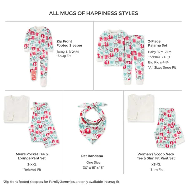 Mugs of Happiness Matching Holiday Family PJ's