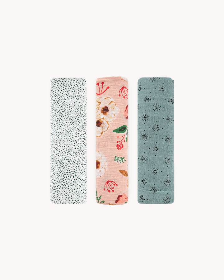 Vintage Floral Muslin Blanket Set