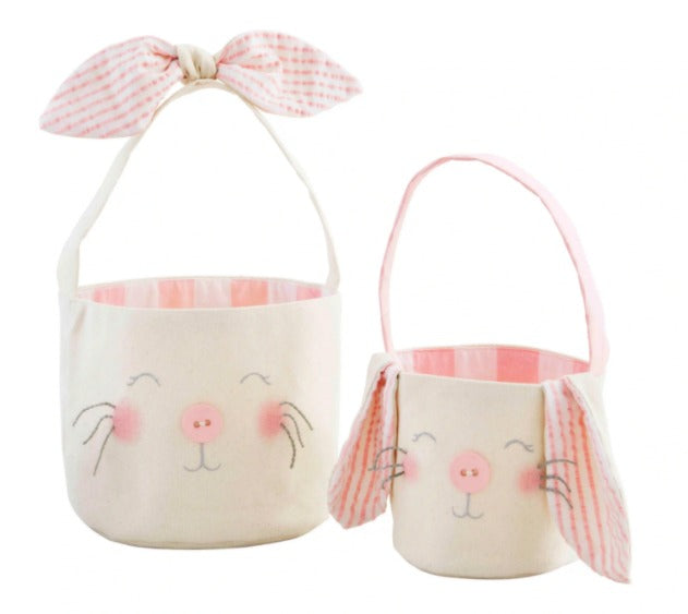 Canvas Bunny Baskets/Pink