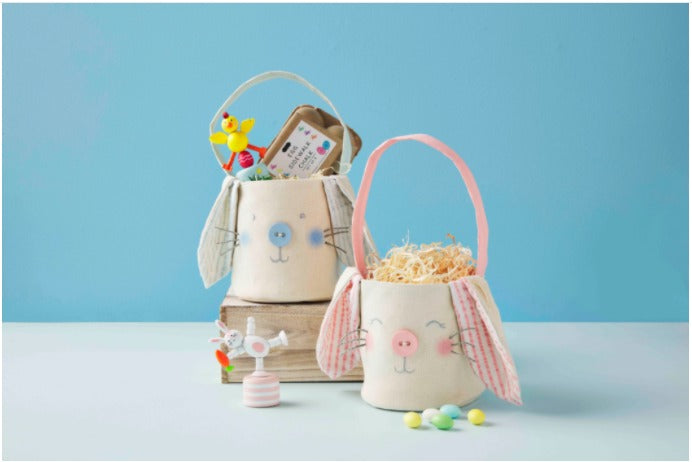 Canvas Bunny Baskets/Blue