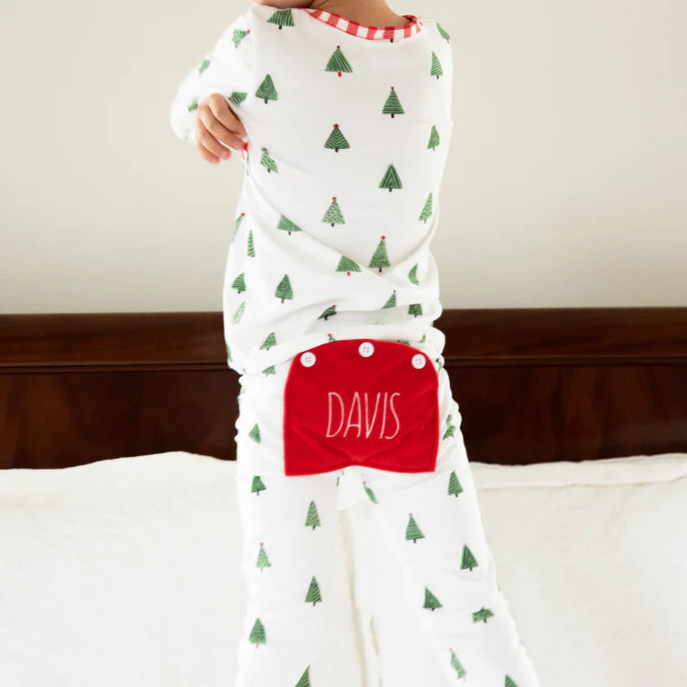 Christmas Tree Ruffle Buttflap Pajama